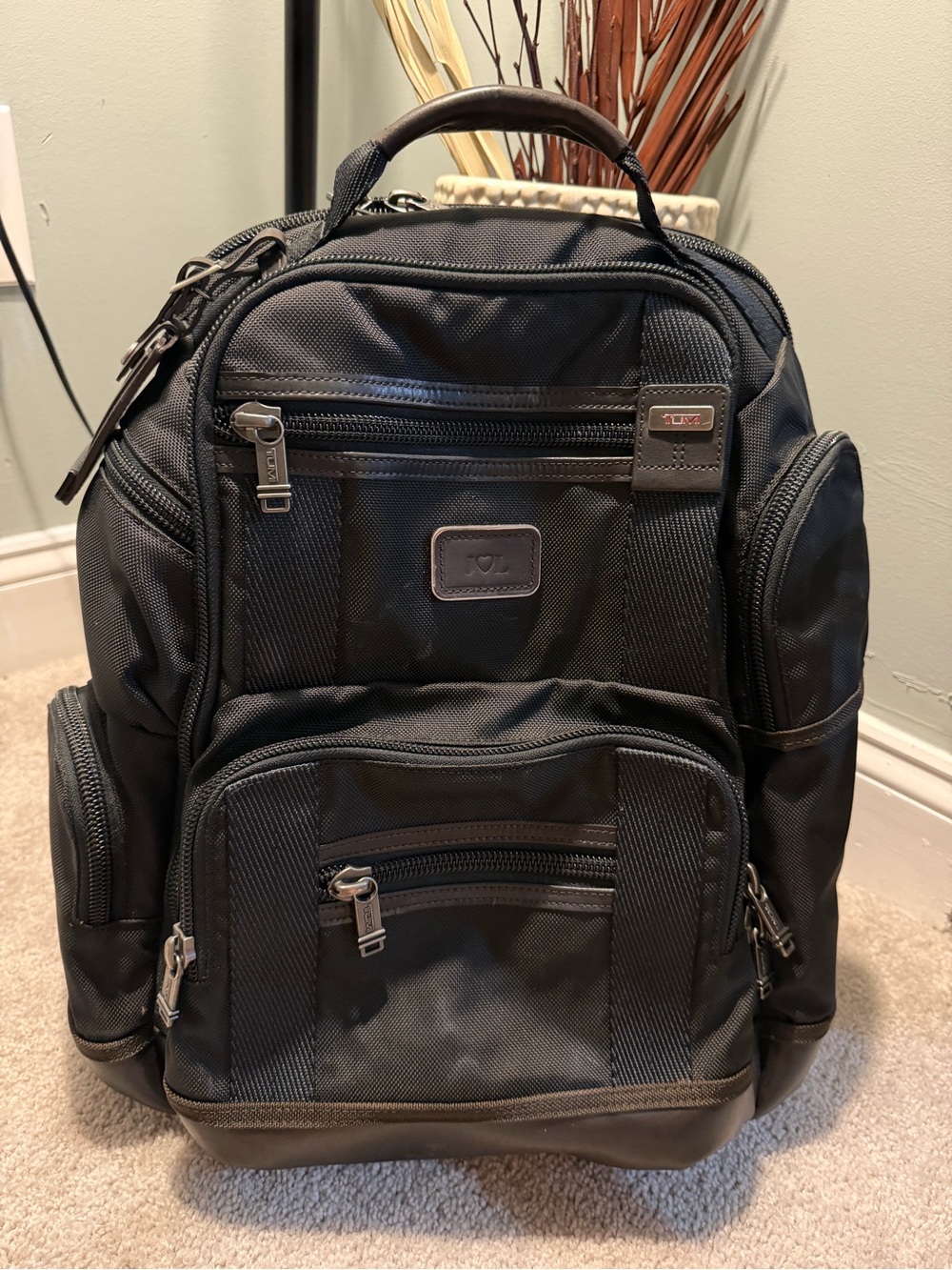 Tumi Black Travel & Work Backpack with Multiple Zip Compartments